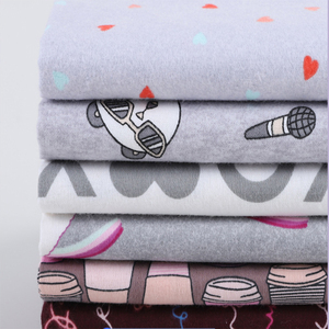 Tissu de flanelle 100% coton conçu sur mesure pour vêtements pour enfants 150gsm chemises de pyjama pour filles de style sergé avec motif brossé - Product Image 5