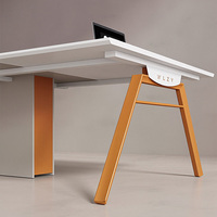 Table de conférence simple pour bureau, durable, en bois, avec pieds en métal en forme de A, pour bureau d'entreprise