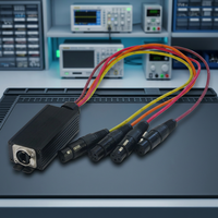 Adaptateur RJ45 XLR DMX vers réseau 4 canaux LED avec sortie AC 0,6 m en alliage d'aluminium certifié RoHS, neuf