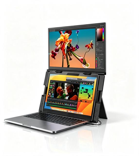 Portable Monitor 15.6 Inch FHD 1080P Ultra-Slim Dual Laptop Extender with IPS Display for MAC Phone PS5 USB-C Connectivity