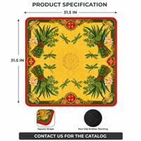 Tapis de table de mahjong en néoprène jaune de 31,5 pouces, lavable, livraison rapide, pour ordinateur et fêtes de famille