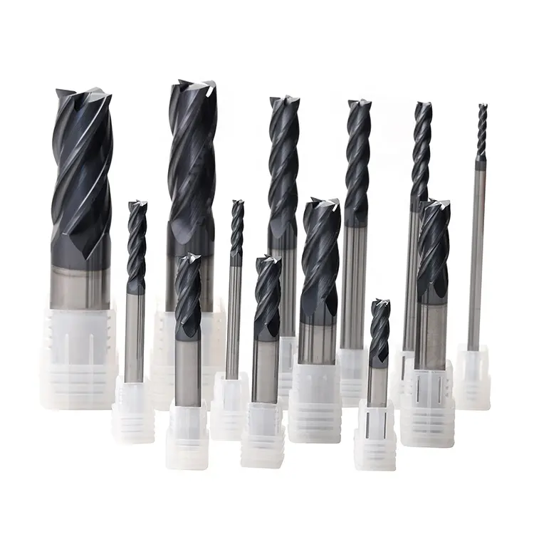HRC58 2Flutes 4 Flutes 6 Flutes TiALN Coating Solid Carbide End Mill Flat Milling Cutter CNC Cutting Tool For Milling Machining