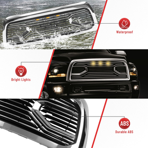 Grille de remplacement noire mate style Big-Horn pour pare-chocs avant Dodge Ram 2500/3500 2010-2018 avec éclairage LED, directement de l'usine - Product Image 6