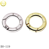 Mousqueton rond ouvrable avec logo laser personnalisé ajusteur de porte-clés clips d'anneau en métal pour maillots de bain bikini en alliage de zinc boucles à ressort en métal
