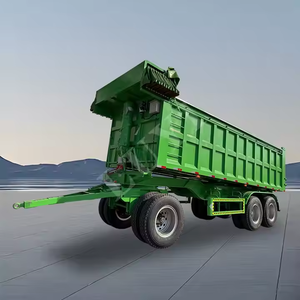 Haute qualité ZHONGSHENGTIANQI marque 40kg capacité benne arrière semi-remorque tri-essieu U forme hydraulique vidage arrière benne basculante - Product Image 2