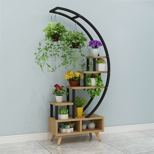 Kệ Để Cây Bằng Gỗ, Giá Treo Chậu Hoa Kim Loại 5 Tầng 59Inch - Product Image 4