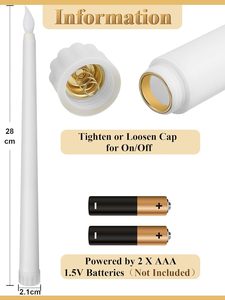 Bougies coniques sans flamme à piles, lumières LED artificielles vacillantes pour Noël, Halloween, anniversaire, mariage, fête, Diwali - Product Image 3