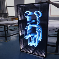 Vente directe d'usine, miroir infini illusion, miroir néon multicouche personnalisé, miroir LED 3D, enseigne publicitaire miroir infini pour magasin