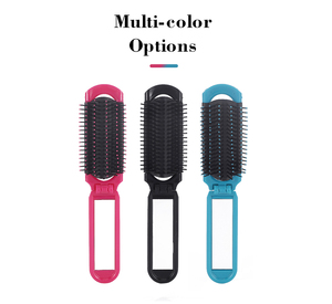 Venta al por mayor portátil de viaje 2 en 1 peine para el pelo espejo regalo presente bolsillo plegable mini espejo de maquillaje peine con logotipo personalizado - Product Image 3