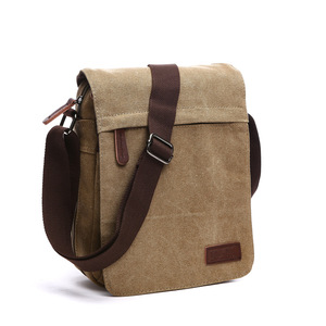 Oem Odm <b>Mens</b> Canvas Crossbody <b>Bag</b> 8 Inch Vintage Portable For Travel Outdoor Hiking <b>Work</b> Sports - Product Image 1