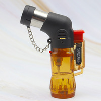 Briquet torche à gaz rechargeable coupe-vent à 4 flammes droites, direct usine, pour cigarettes, cigares, camping, cuisine, en plastique