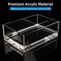 Boîte transparente en acrylique étanche avec couvercle anti-poussière, plateau de rangement intégré, présentoir pour aquarium, réservoir d'eau, personnalisation en feuille d'acrylique