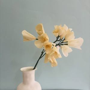 Flores de <span class=keywords><strong>Campanula</strong></span> de Papel Crepé Blanco Hechas a Mano al por Mayor, Tallo Largo, Flor Artificial Tipo Trompeta, Ramo de Boda, Decoración Floral para Interiores del Hogar - Product Image 6