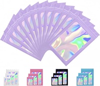 Sacs d'emballage colorés en plastique refermables pour biscuits, boucles d'oreilles, lunettes, bagues, montres, holographiques