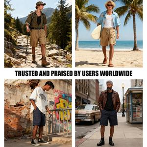 Летние винтажные повседневные шорты-карго с большими карманами - Product Image 4