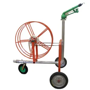 Movable irrigation vehicle for farm with rain gun Sprinkler hose reels