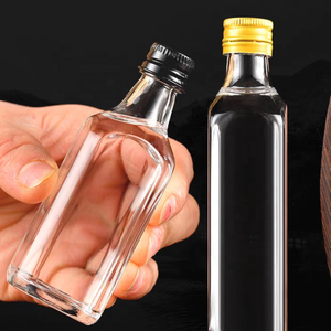 Bán buôn hình chữ nhật Glass Whisky chai 50ml Rỗng rượu <span class=keywords><strong>Vodka</strong></span> chai mini rõ ràng Glass Wine chai với vít mũ - Product Image 2
