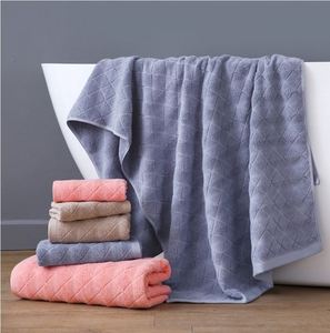 Serviette de bain Chenju de luxe 100% coton, respectueuse de l'environnement, antibactérienne, séchage rapide, couleur unie, ensemble de 3 pièces pour la plage - Product Image 3