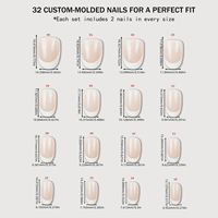 Faux Ongles Ronds Moyens Nude Faits Main en ABS, Style Amande Française, Haute Qualité, Vente en Gros, Personnalisables, Couverture Complète
