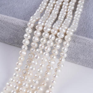 Vente en gros de perles de culture d'eau douce naturelles de 5-6 mm, perles de couleur rose semi-finies, promotion pour collier et bracelet DIY - Product Image 3