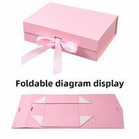 Boîte cadeau magnétique pliable en gros avec logo personnalisé, emballage en carton de luxe pour cosmétiques, bijoux, boîte rigide magnétique