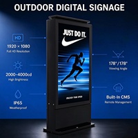 Affichage numérique extérieur double face sur pied, haute luminosité 4K 3000cd, IP65, pour ville intelligente