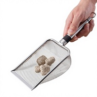 Pelle à litière pour chat carrée en acier inoxydable, écologique, avec petits trous pour un nettoyage facile, 0,5 kg, légère, fabriquée en Chine