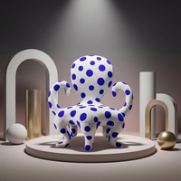 Fauteuil d'appoint au design moderne Octopus pour salon, chambre, appartement, salle à manger, fauteuil individuel rembourré avec dossier