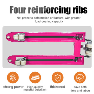 Palette manuelle polyvalente Capacité 2T Profil bas et roues PU/nylon à haute levée Option - Product Image 3