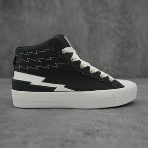 Chaussures de skate Khwela Hi, lacets, tige en toile, légères, vulcanisées, noires, toutes saisons - Product Image 1