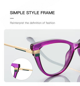 TR90 lunettes oeil de chat lunettes optiques populaire <span class=keywords><strong>bleu</strong></span> lumière bloquant les montures de lunettes femmes ordinateur ressort charnière <span class=keywords><strong>verre</strong></span> - Product Image 2