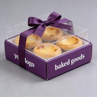 Boîte à cupcakes, biscuits et beignets OEM pour la Saint-Valentin, de haute qualité, avec boîte transparente à 4 compartiments, boîte à beignets, boîte à tartes aux œufs
