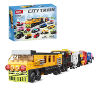 WOMA TOYS C0328 Ensemble de blocs de construction personnalisables pour enfants : Bus, Véhicule, Train, Voiture, Maquettes de voitures de police urbaines, Jouets de puzzle