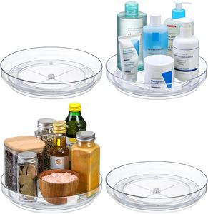 360 in acrilico trasparente rotante Spice Organizer Lazy Susan contenitore condimenti condimenti organizzare <span class=keywords><strong>per</strong></span> armadio da cucina - Product Image 6