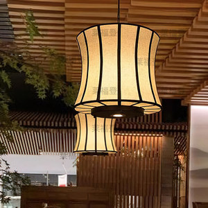 โคมไฟระย้าสไตล์จีนทรงกลม E27 สีดำหกหัวสำหรับร้านอาหารห้องส่วนตัวโรงแรมห้องจัดเลี้ยง - Product Image 2