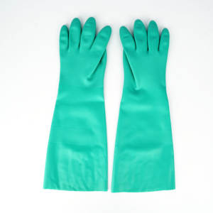 Grüne Nitril handschuhe 45cm lang 22mil industrielle chemikalien beständige säure alkali öl beständige Handschuhe zur Reinigung der Automobili ndustrie - Product Image 3