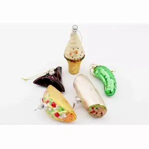 Mini Wholesale Colorful Christmas Crafts Burrito Ice-cream Fruit Ornament Creative Glass Baubles Gifts Decorations