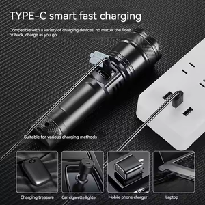 Новый уличный светодиодный фонарь <span class=keywords><strong>2026</strong></span> года с дисплеем мощности, сверхъяркий, дальнобойный, с зумом, для экстренных ситуаций - Product Image 6