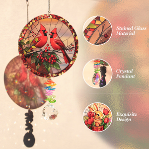 Atrapasoles de Vidrio Colorido con Colgante de Cristal Brillante, Decoración de Ventana Arcoíris Art Deco Moderna Personalizable, Navidad - Product Image 5