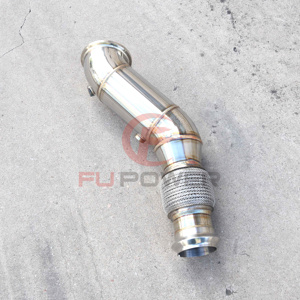 Nouveau Downpipe d'échappement poli miroir SS304 pour B46 <span class=keywords><strong>320i</strong></span> 330i 330ix 330e F22 F23 F32 F34 F36 G20 <span class=keywords><strong>G30</strong></span> - Product Image 4