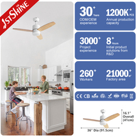 Ventilateur de plafond 1stshine moderne avec barre de suspension, pales réversibles, moteur silencieux ultra-quiet, 6 vitesses, contrôle via application mobile et lumière intégrée, compatible TUYA Wifi
