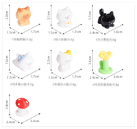 Figurine de chat champignon 3D en résine décorative pour jardin féerique, petite mini tour d'escalade, figurine de dessin animé pour enfants, jouets scientifiques animaux DIY