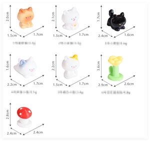 Figurine de chat champignon 3D en résine décorative pour <span class=keywords><strong>jardin</strong></span> féerique, petite mini tour d'escalade, figurine de dessin animé pour enfants, jouets scientifiques animaux DIY - Product Image 2