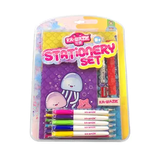 China Supplier Stationery Set Kids Cartoon Drawing Painting Colored Makers Stationery Set For Children