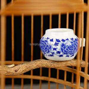 Cage à oiseaux ronde en bambou avec accessoires cage à oiseaux vintage cages suspendues avec gobelets d'alimentation pour petits oiseaux perroquet - Product Image 3