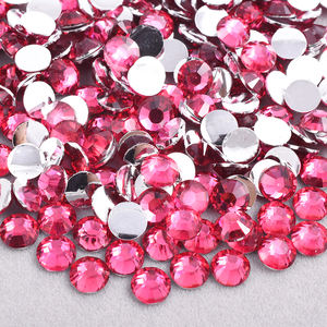 คริสตัลทรงกลมสีชมพูอ่อนแบบ DIY ลูกปัดพลอยสังเคราะห์สำหรับตกแต่งขนาด2 3 4มม. หินเรซินแบบด้านหลังเรียบ - Product Image 3