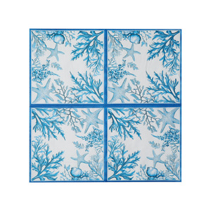 Ocean Blue Starfish Printed Paper Napkins 330mmx330mm Themed Party Disposable Serviettes Marine Life Design - Product Image 2