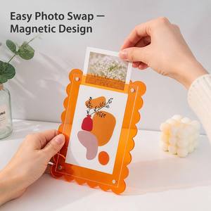 Marco de Fotos Magnético Acrílico al por Mayor, Estilo INS con Borde de Encaje, Soporte de Sobremesa para Fotos <span class=keywords><strong>Polaroid</strong></span>, Varios Colores y Tamaños - Product Image 4