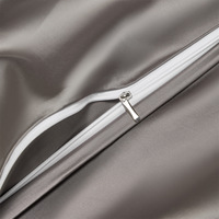 Parure de lit de luxe pour hôtel, 300TC, 100% coton satiné tissé, PVC, taille Queen, couleur unie, housse de couette 90x90 pouces, drap plat 60x80 pouces