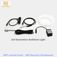 Tira de luz flexible para decoración de coche, luz led ambiental para interior de suelo, ambiente, 12V, 5050 RGB, aplicación móvil, diente azul